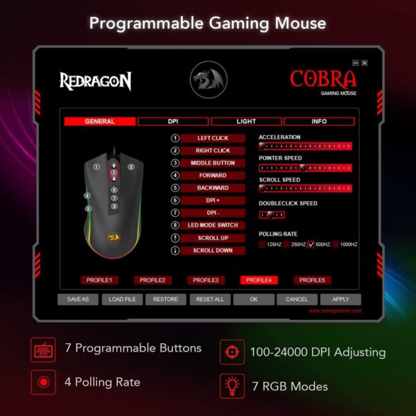 Gaming Ποντίκι - Redragon M711 Cobra FPS - Image 5
