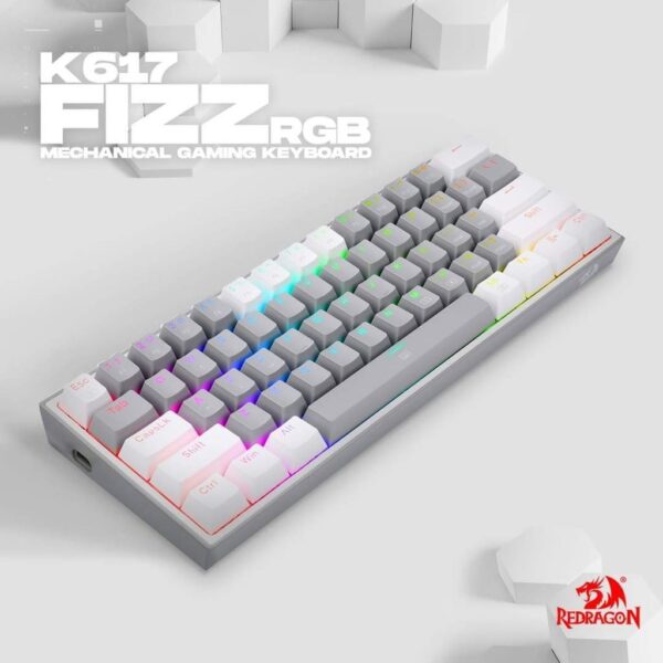 Gaming πληκτρολόγιο - Redragon K617 Fizz (White/Grey) - Image 14