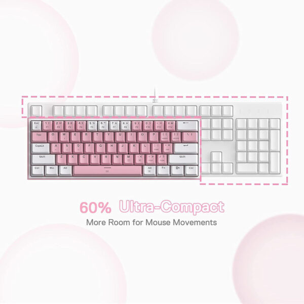 Gaming πληκτρολόγιο - Redragon K617 Fizz (Pink/White) - Image 6
