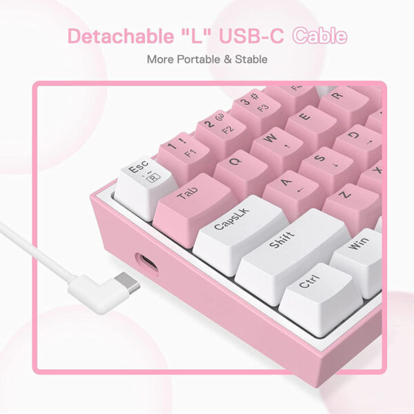 Gaming πληκτρολόγιο - Redragon K617 Fizz (Pink/White) - Image 5