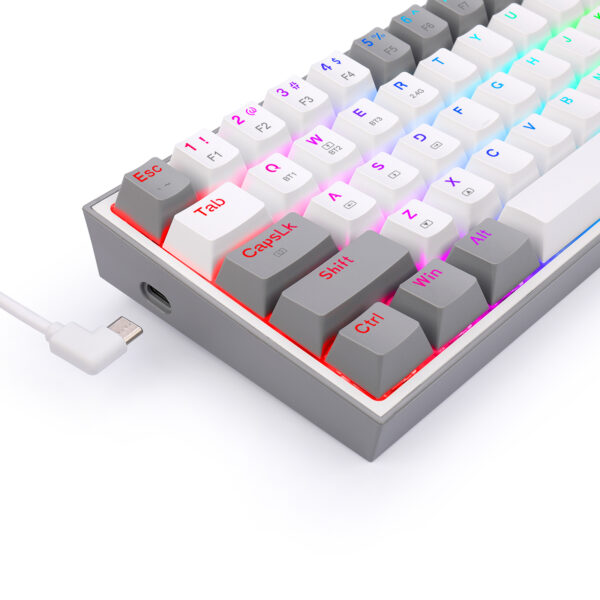 Gaming πληκτρολόγιο - Redragon K617 Fizz (White/Grey) - Image 6