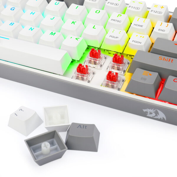 Gaming πληκτρολόγιο - Redragon K617 Fizz (White/Grey) - Image 7