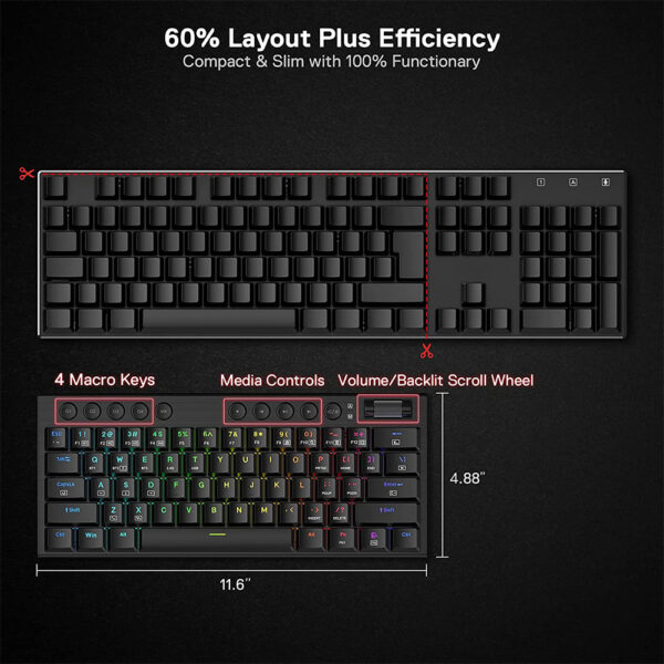 Gaming πληκτρολόγιο - Redragon Noctis K632 PRO - Image 2