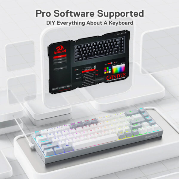 Gaming πληκτρολόγιο - Redragon K631WG-RGB (White/Grey) - Image 3