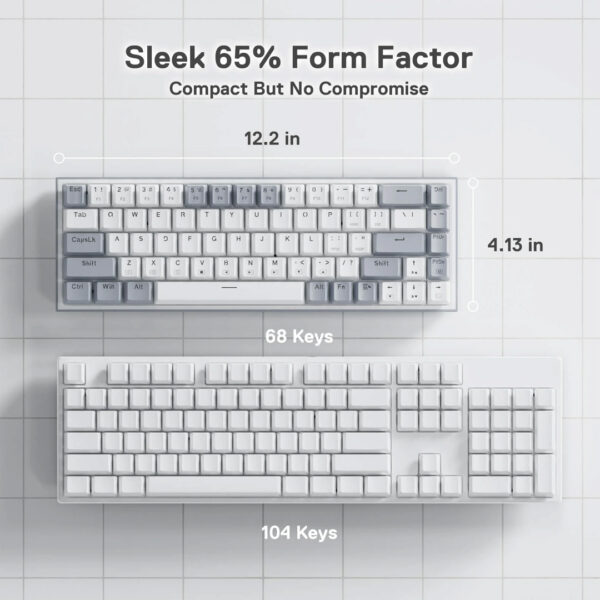 Gaming πληκτρολόγιο - Redragon K631WG-RGB (White/Grey) - Image 4