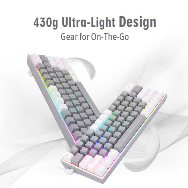 Gaming πληκτρολόγιο - Redragon K631WG-RGB (White/Grey) - Image 6
