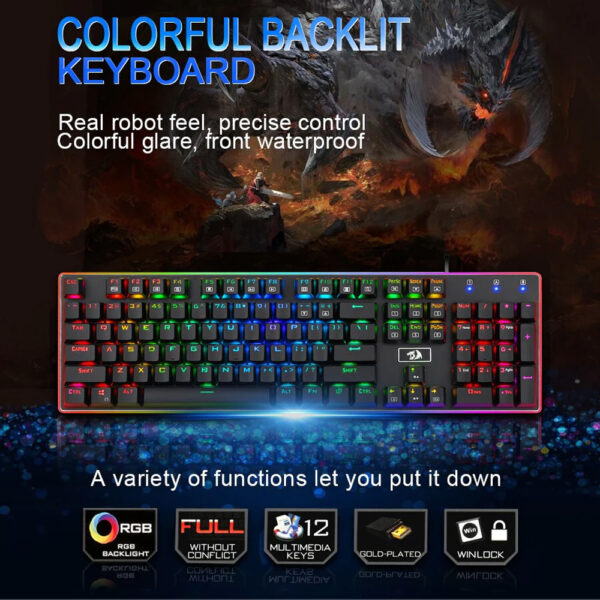 Gaming πληκτρολόγιο - Redragon Ratri K595 RGB - Image 8