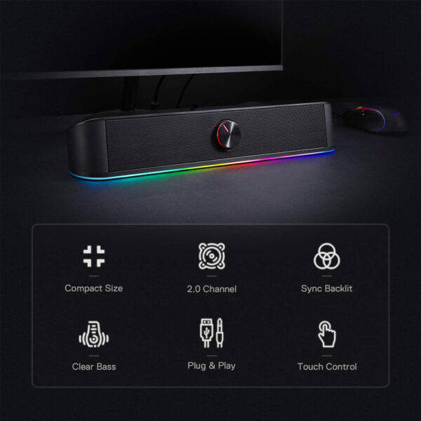 Gaming Soundbar -  Redragon Adiemus GS560 RGB - Image 7
