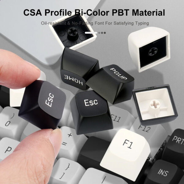 Gaming Αξεσουάρ - Redragon A132 CSA PBT Keycaps Black/White - Image 4