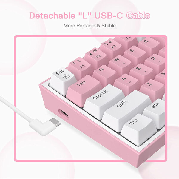 Gaming πληκτρολόγιο - Redragon K617 Fizz (White/Pink) - Image 14
