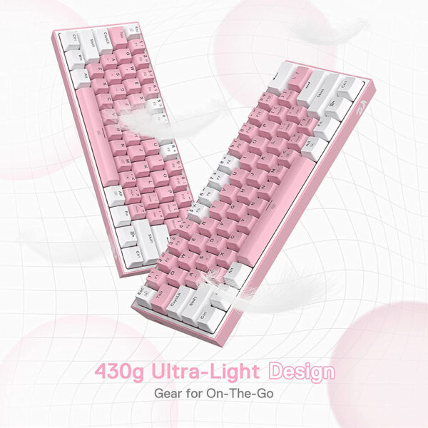 Gaming πληκτρολόγιο - Redragon K617 Fizz (White/Pink) - Image 16