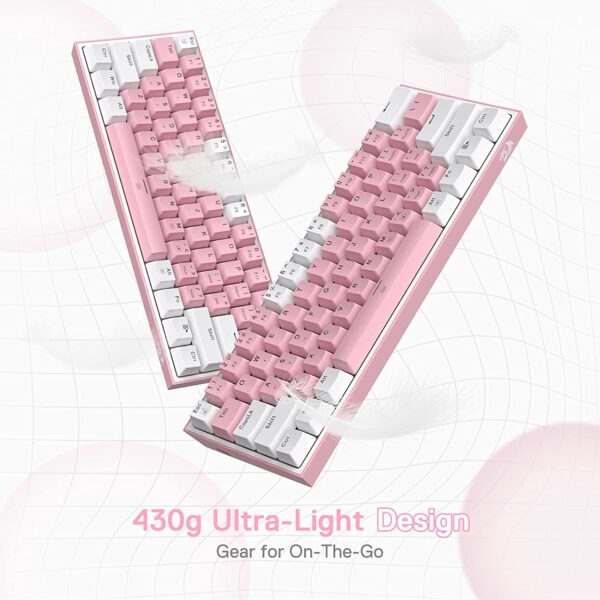 Gaming πληκτρολόγιο - Redragon K617 Fizz (White/Pink) - Image 10