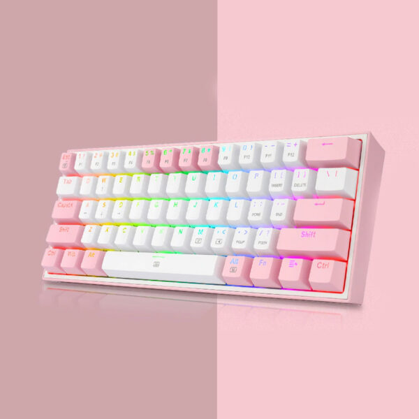 Gaming πληκτρολόγιο - Redragon K617 Fizz (White/Pink) - Image 3