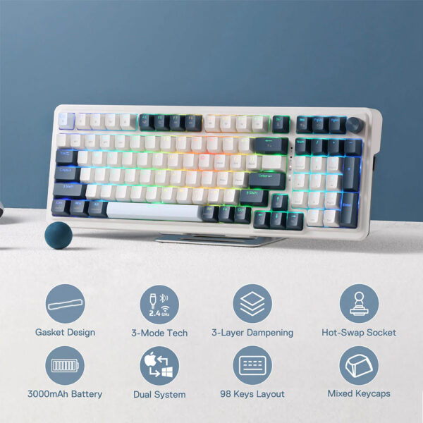 Gaming πληκτρολόγιο - Redragon Eisa K686WB-RGB-PRO - Image 8
