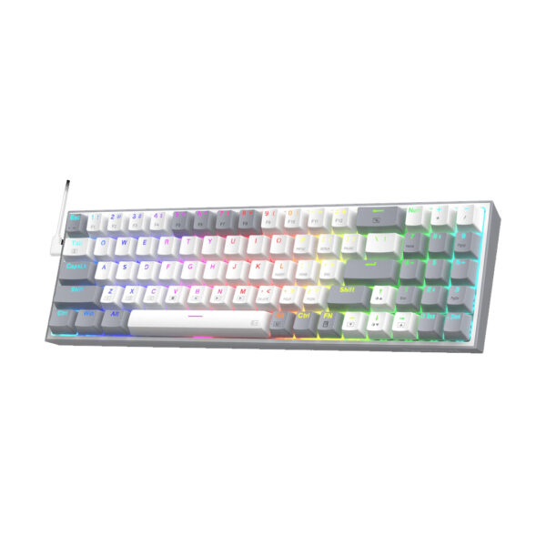 Gaming πληκτρολόγιο - Redragon K628WG-RGB Pollux (White/Grey) - Image 2