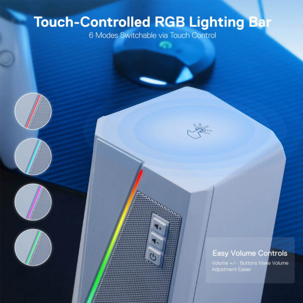 Gaming Ηχεία - Redragon Anvil GS520W RGB (WHITE) - Image 5