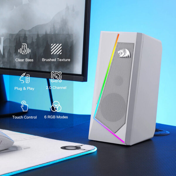 Gaming Ηχεία - Redragon Anvil GS520W RGB (WHITE) - Image 6
