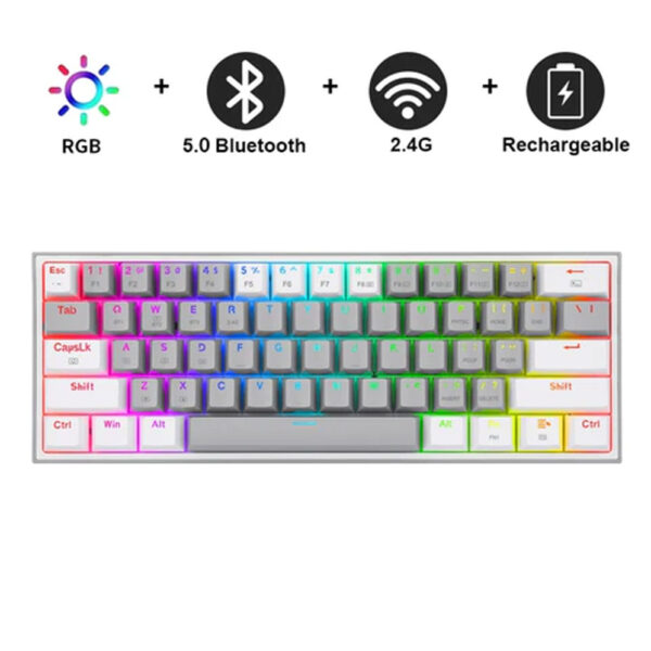 Gaming πληκτρολόγιο - Redragon K616-RGB Fizz Pro (Grey/White) - Image 5
