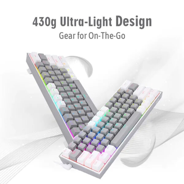 Gaming πληκτρολόγιο - Redragon K616-RGB Fizz Pro (Grey/White) - Image 7