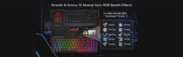 Gaming πληκτρολόγιο - Redragon K628-RGB Pollux (Black) - Image 12