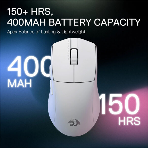 Gaming Ποντίκι - Redragon M916 PRO 1K 3-Mode Wireless (White) - Image 4