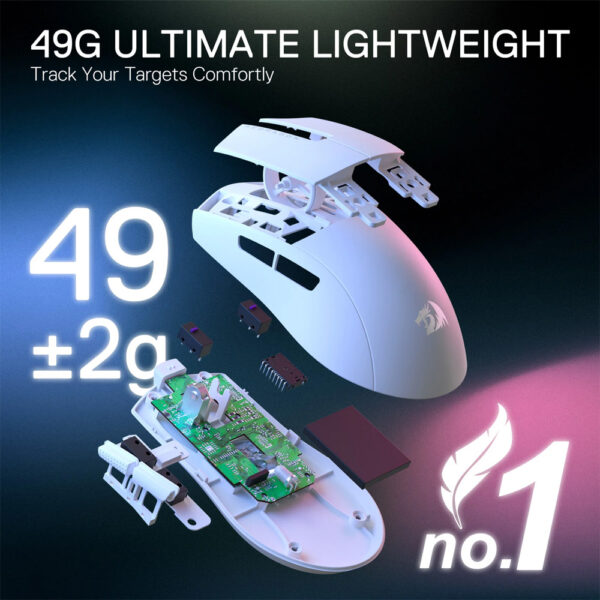 Gaming Ποντίκι - Redragon M916 PRO 1K 3-Mode Wireless (White) - Image 5
