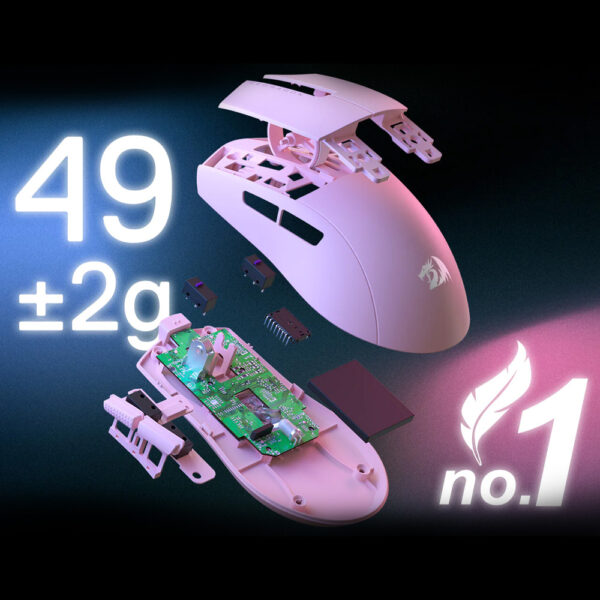 Gaming Ποντίκι - Redragon M916P-PRO-4K 3-Mode Wireless (Pink) - Image 7