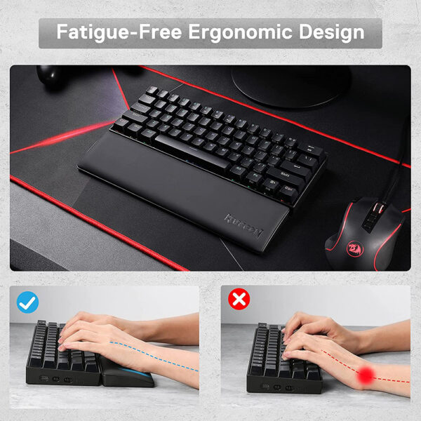 Gaming Αξεσουάρ - Redragon P037 Meteor L Keyboard Wrist Rest 100% Black - Image 7