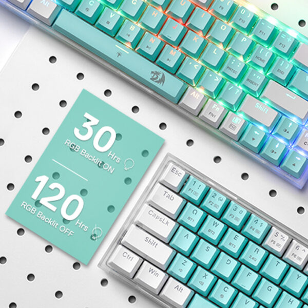 Gaming πληκτρολόγιο - Redragon Castor Pro K631RGB-PRO-GW (Green/White) - Image 4