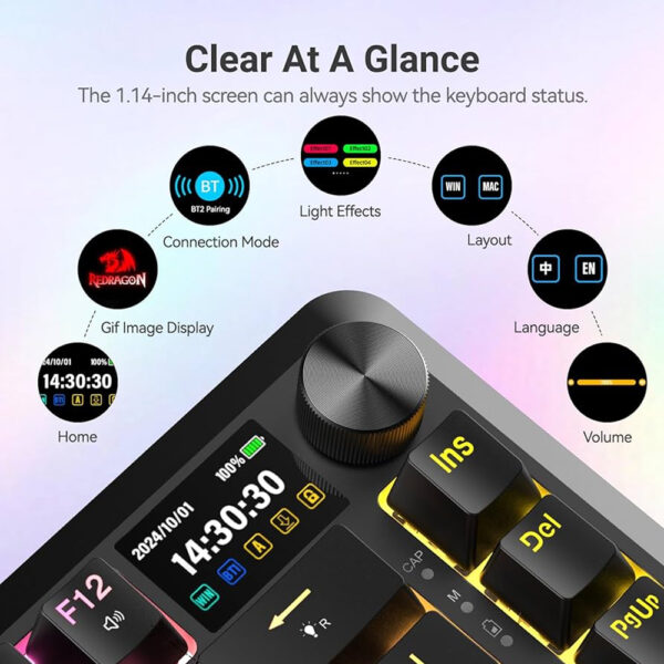 Gaming πληκτρολόγιο - Redragon Flekact K708 RGB PRO - Image 9